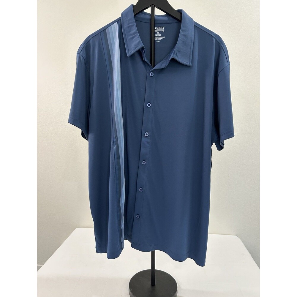 Cremieux Premium Denim Mens Shirt Sz XXL Blue Short Sleeve Button-Up